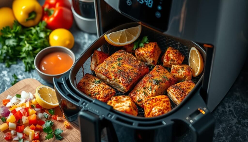 salmon chunks in air fryer